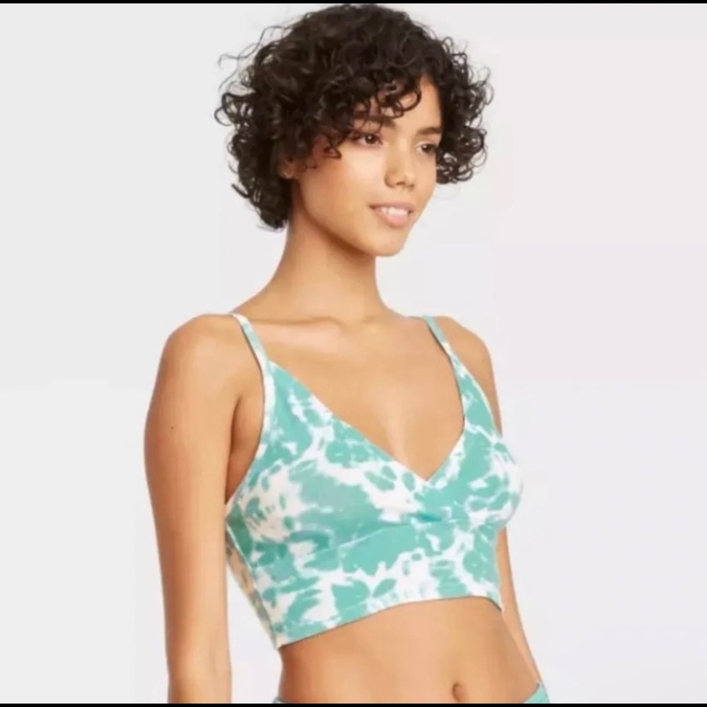 Colsie Tie-Dye Lounge / Pajama Wrap Style Bralette Crop Top